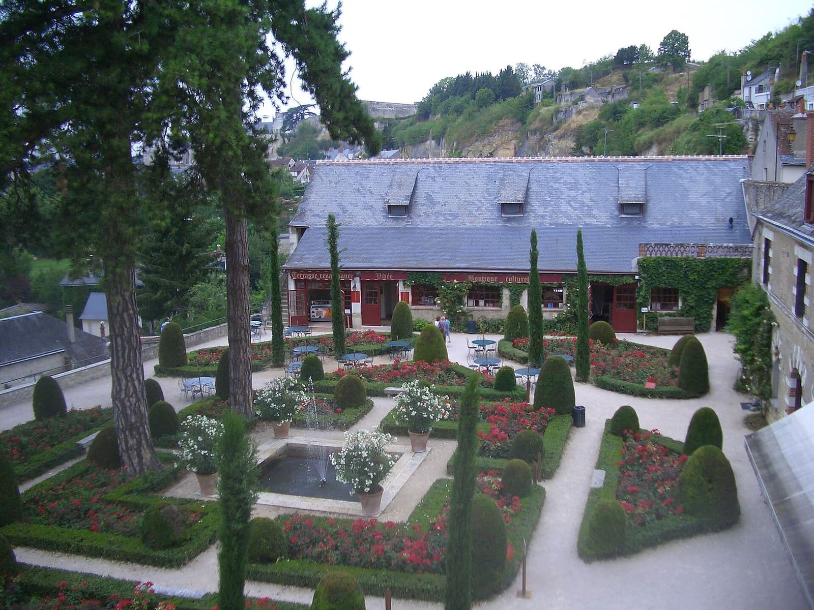 the Clos Lucé garden seen from above