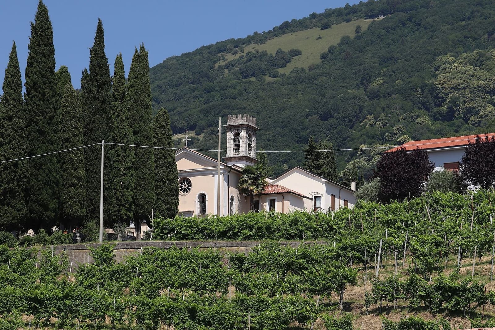 il santuario dell'Immacolata di Lourdes fra le vigne di San Pietro di Barbozza