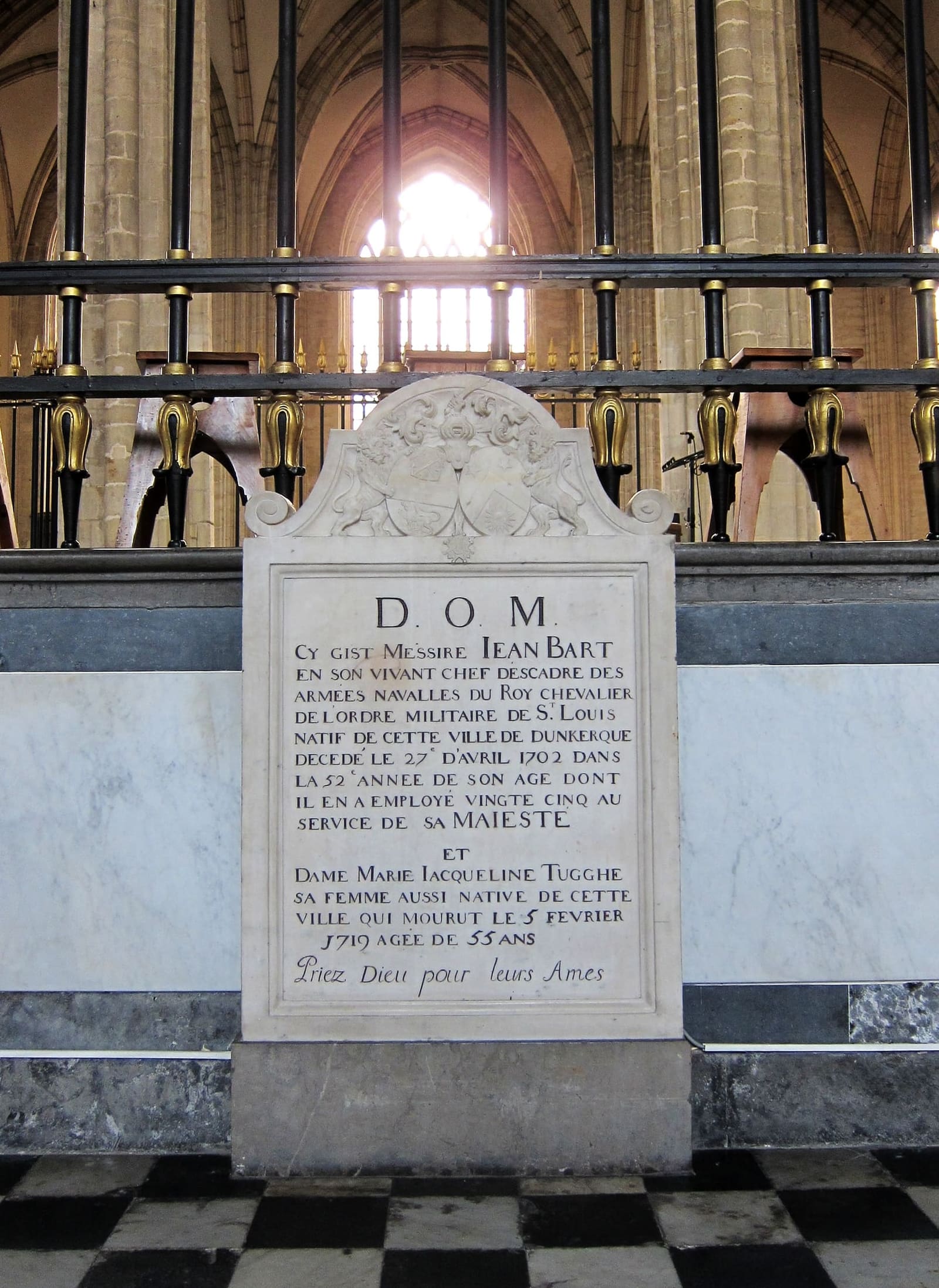 Jean Bart's tombstone in the choir of Saint-Éloi