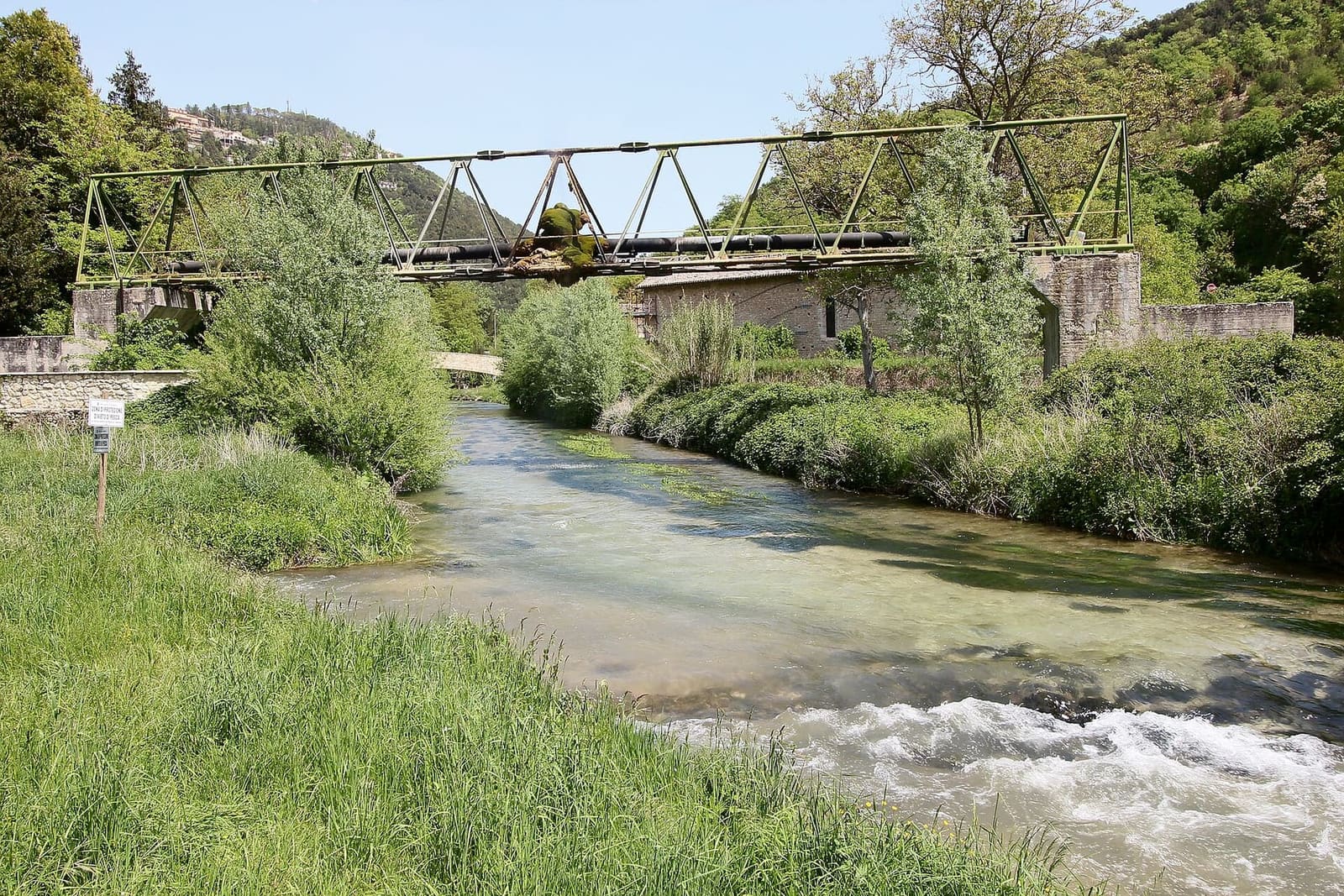 il Nera a Borgo Cerreto, dove arriva il Vigi, oltre Piedipaterno verso Norcia
