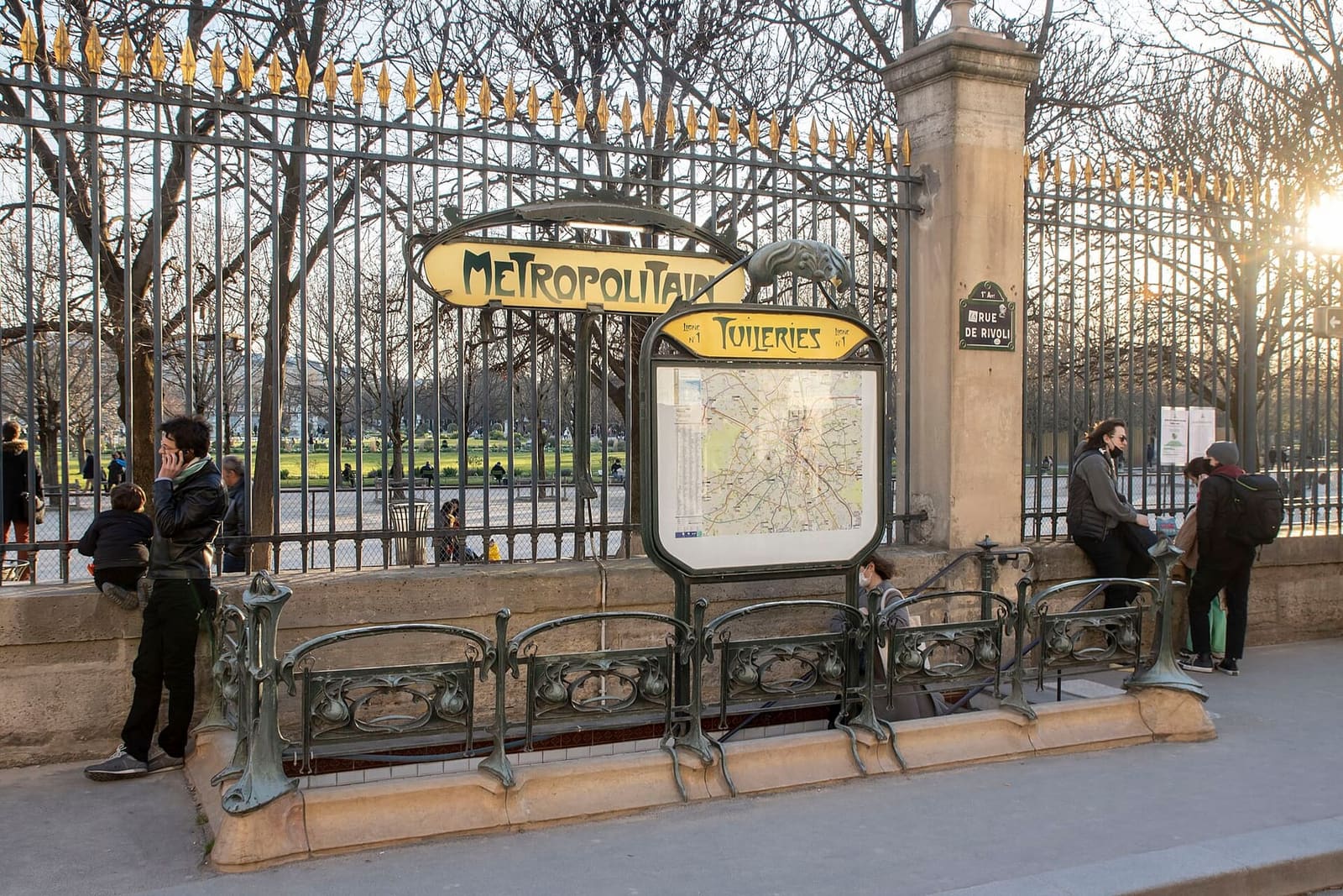 Hector Guimard's Art Nouveau entrance to the Tuileries metro station