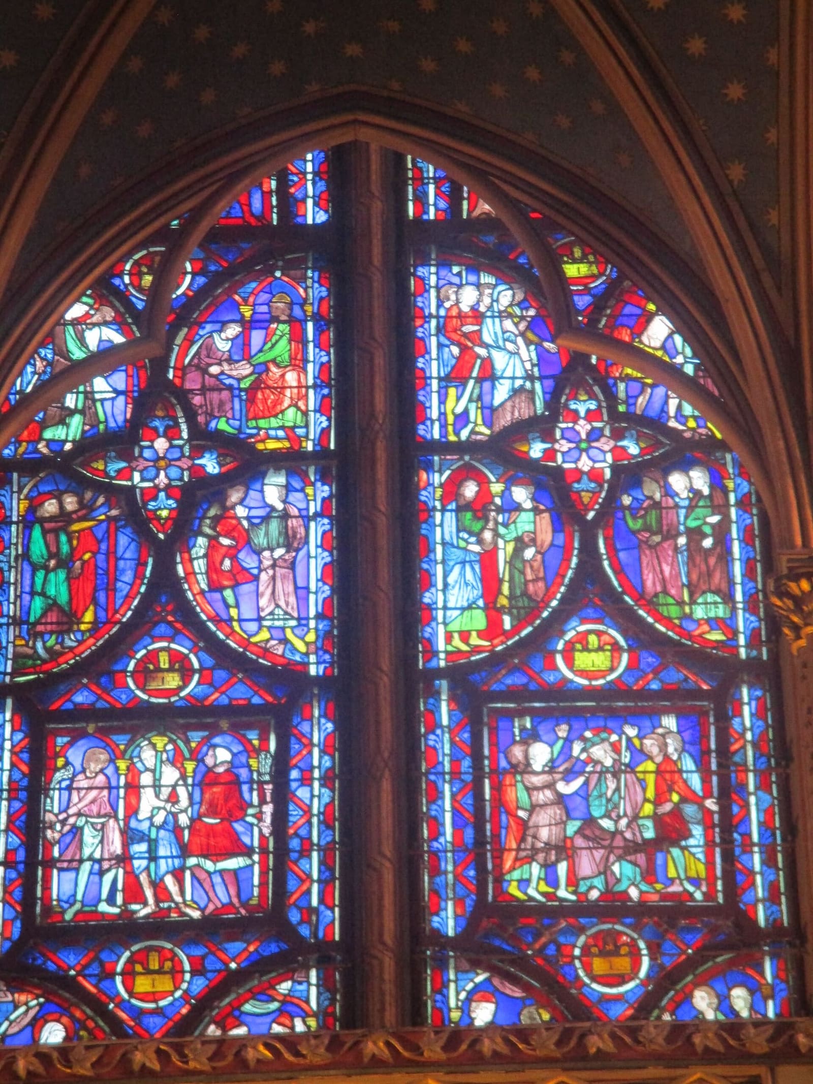 the Passion windows above the relic altar, in the upper chapel of the Sainte-Chapelle