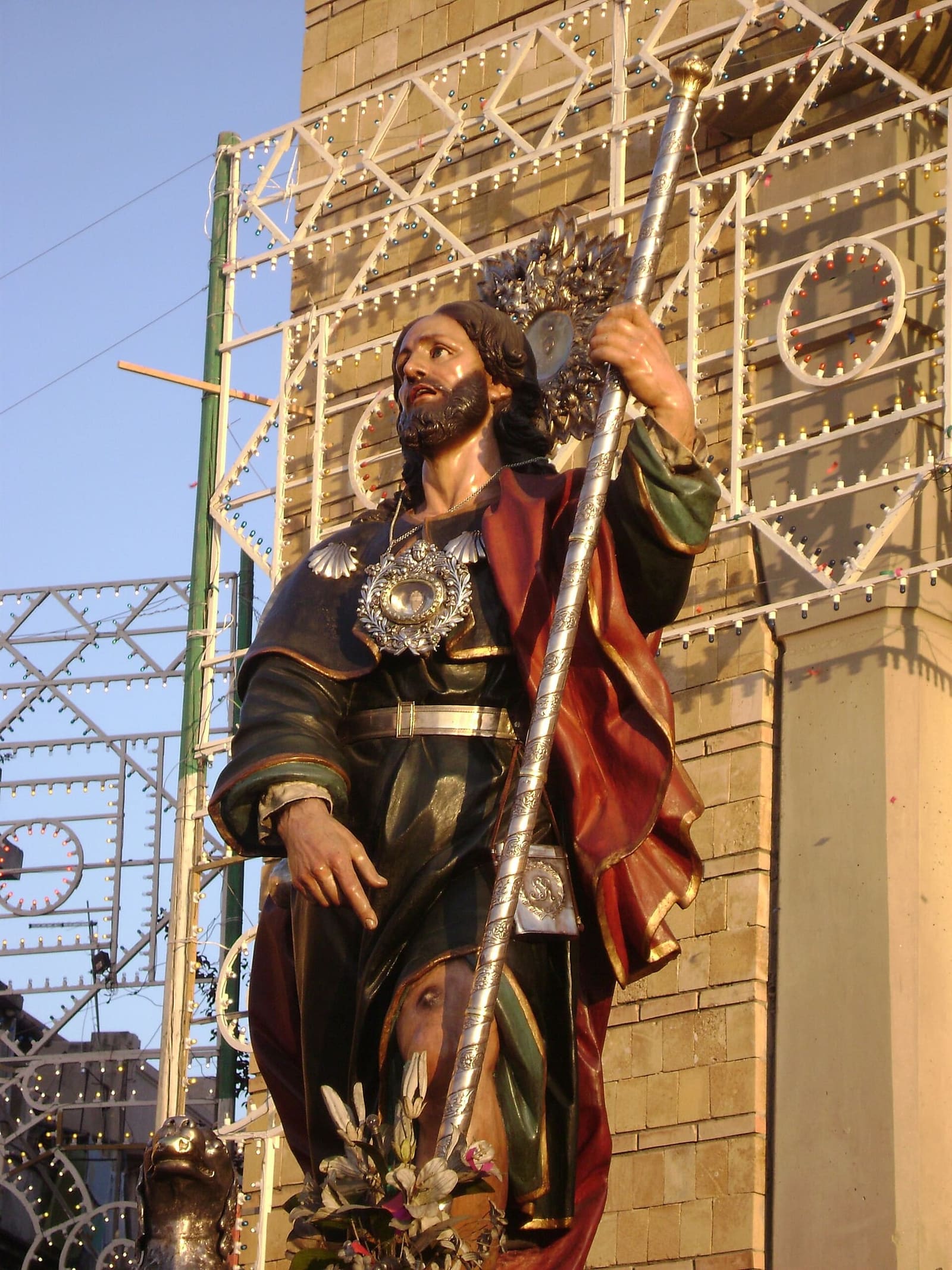 la statua di legno di San Rocco, alla festa
