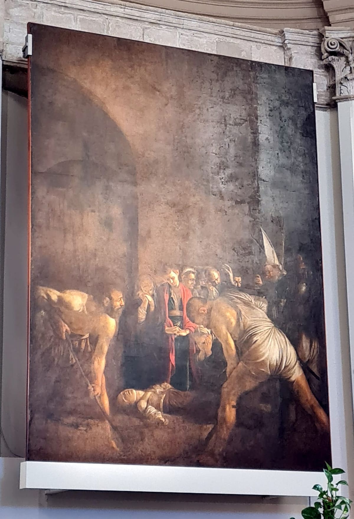 das Begräbnis der heiligen Lucia von Caravaggio, zurück in der Apsis von Santa Lucia al Sepolcro