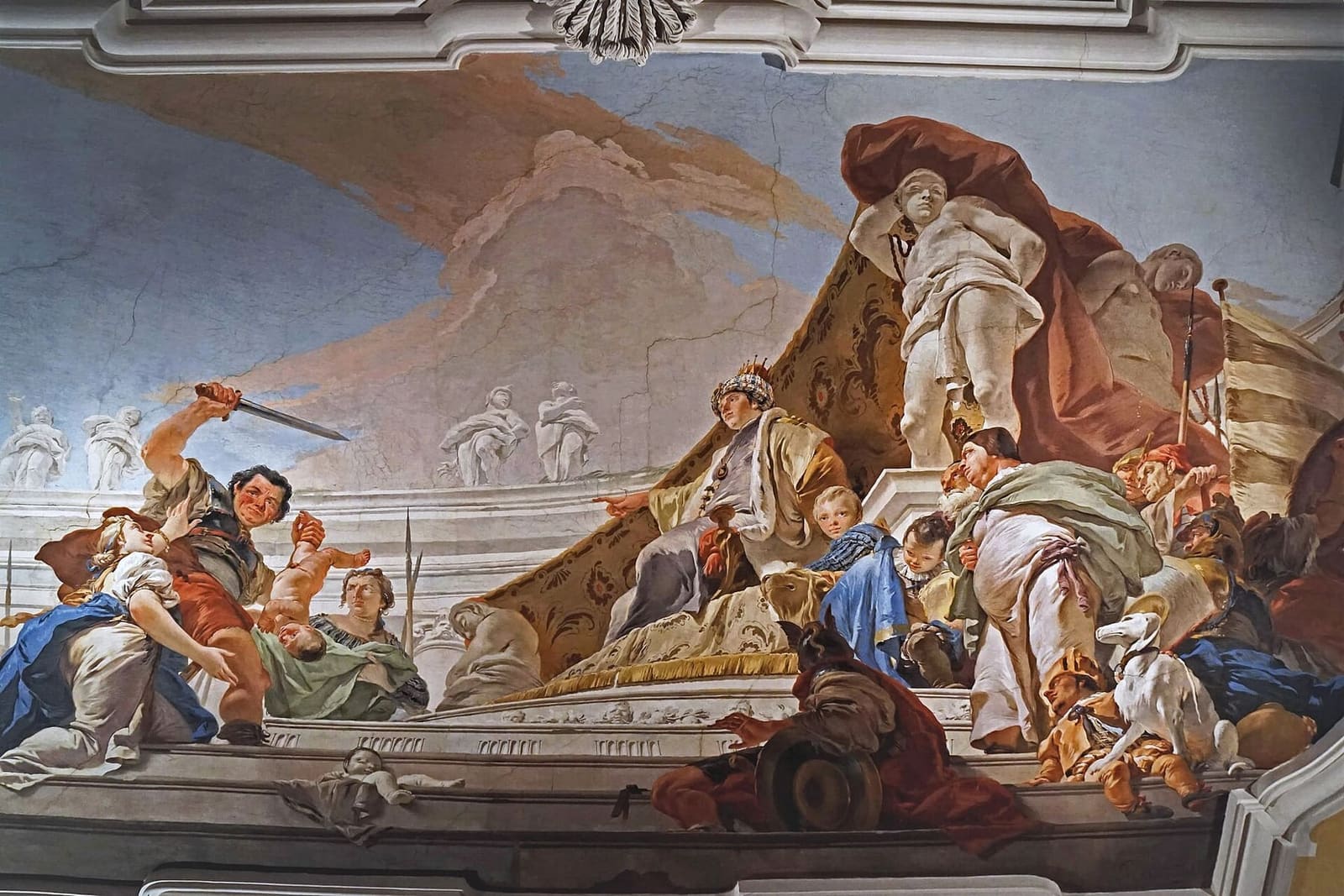 das Urteil des Salomo von Tiepolo an der Decke der Sala Rossa des Palazzo Patriarcale