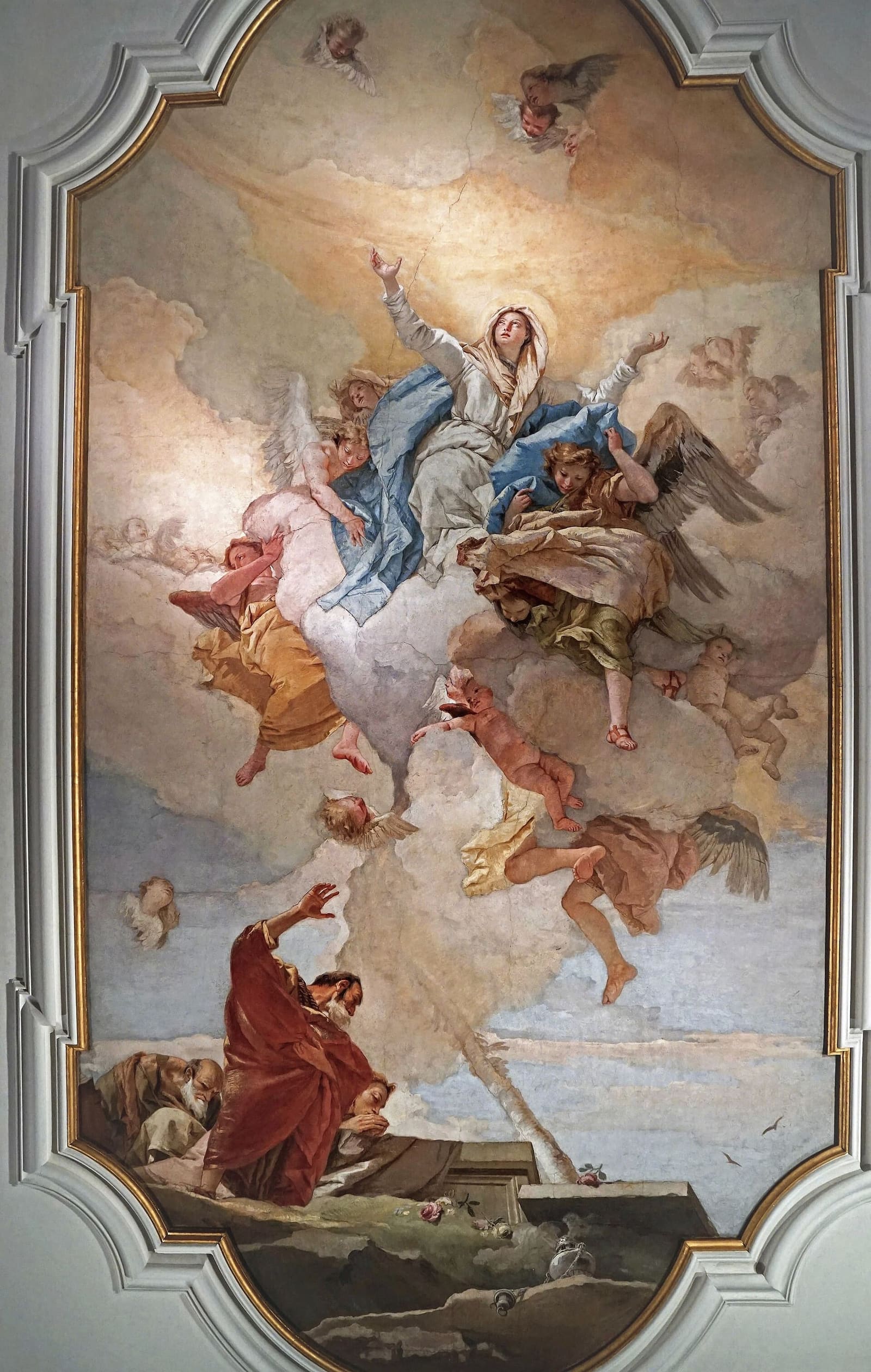 die Himmelfahrt Mariens von Giambattista Tiepolo an der Decke des Oratorio della Purità