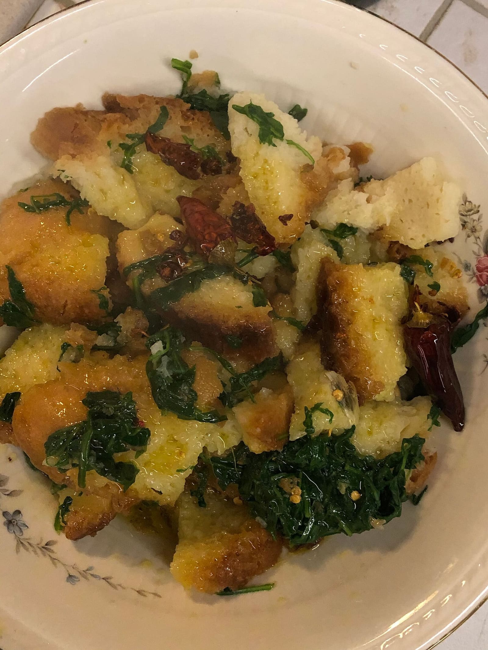 Pancotto, rughetta e patate